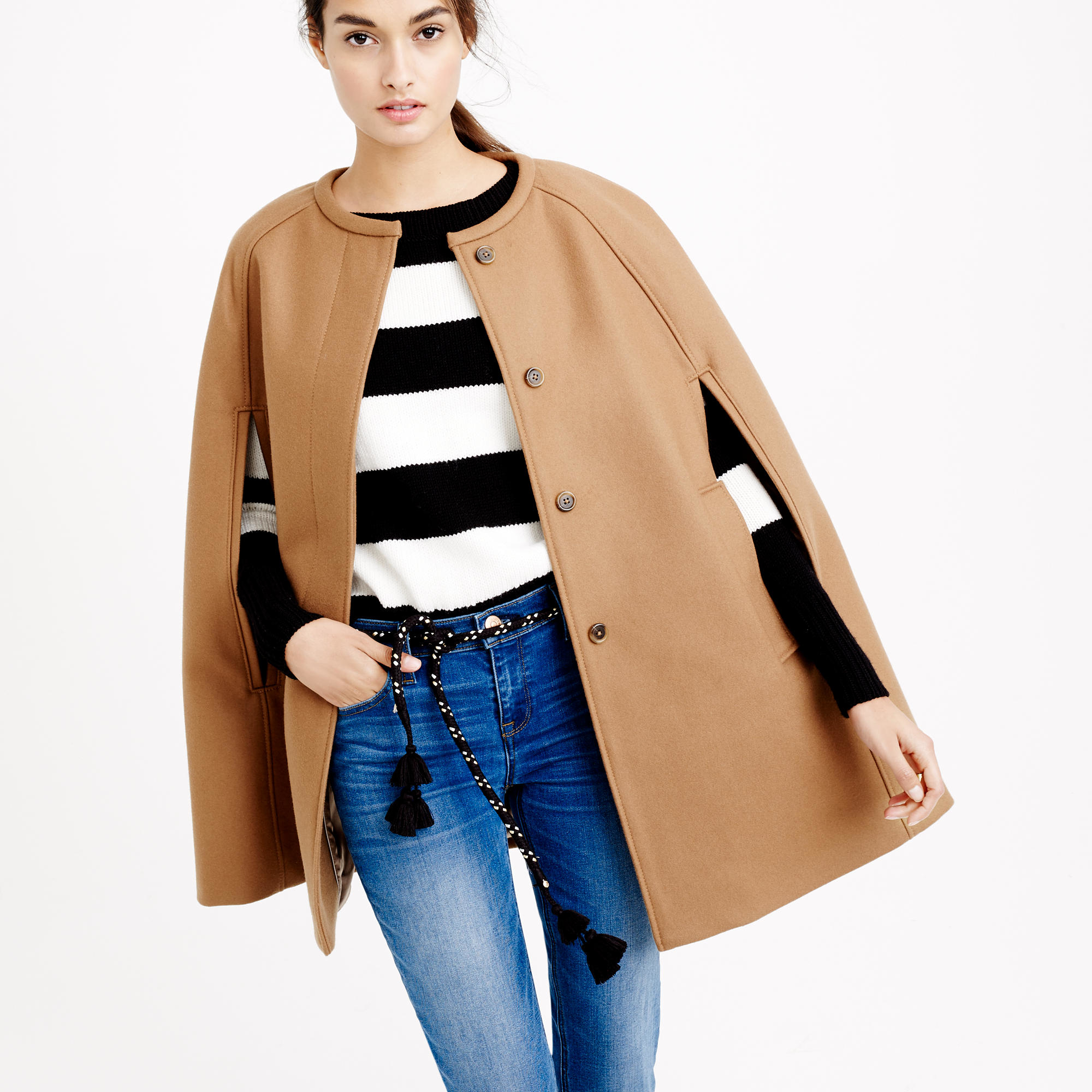 J.crew Cape Jacket In Wool Melton in Brown (warm camel) | Lyst