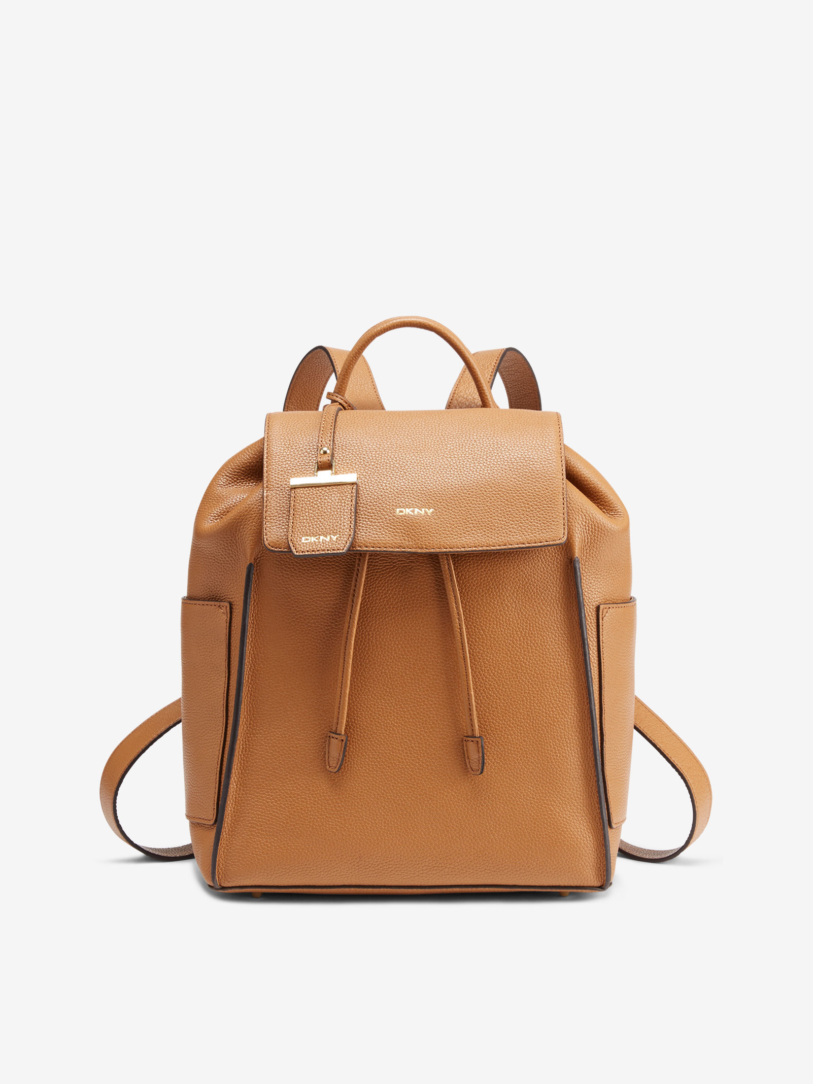 Lyst - DKNY Fine Pebble Leather Backpack in Brown