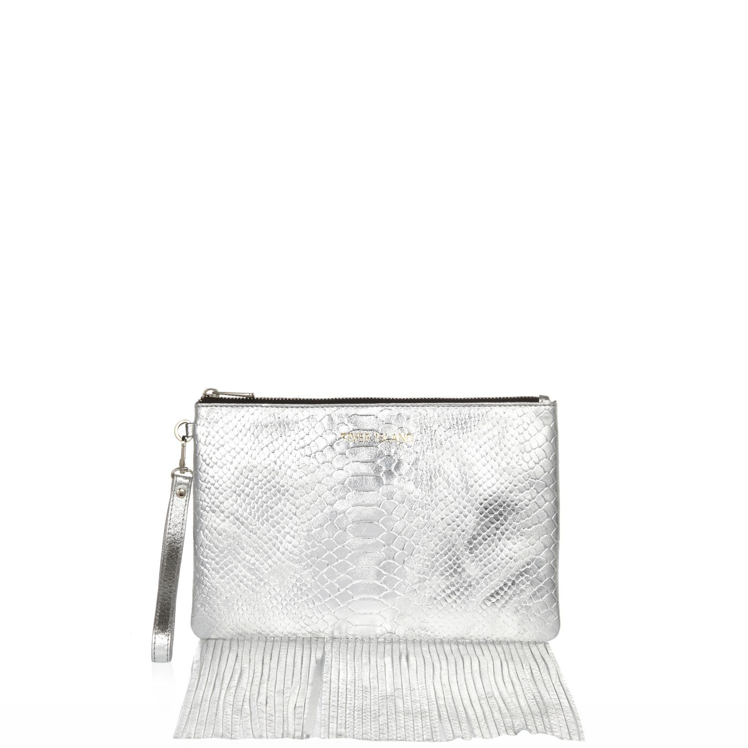 silver snake clutch bag