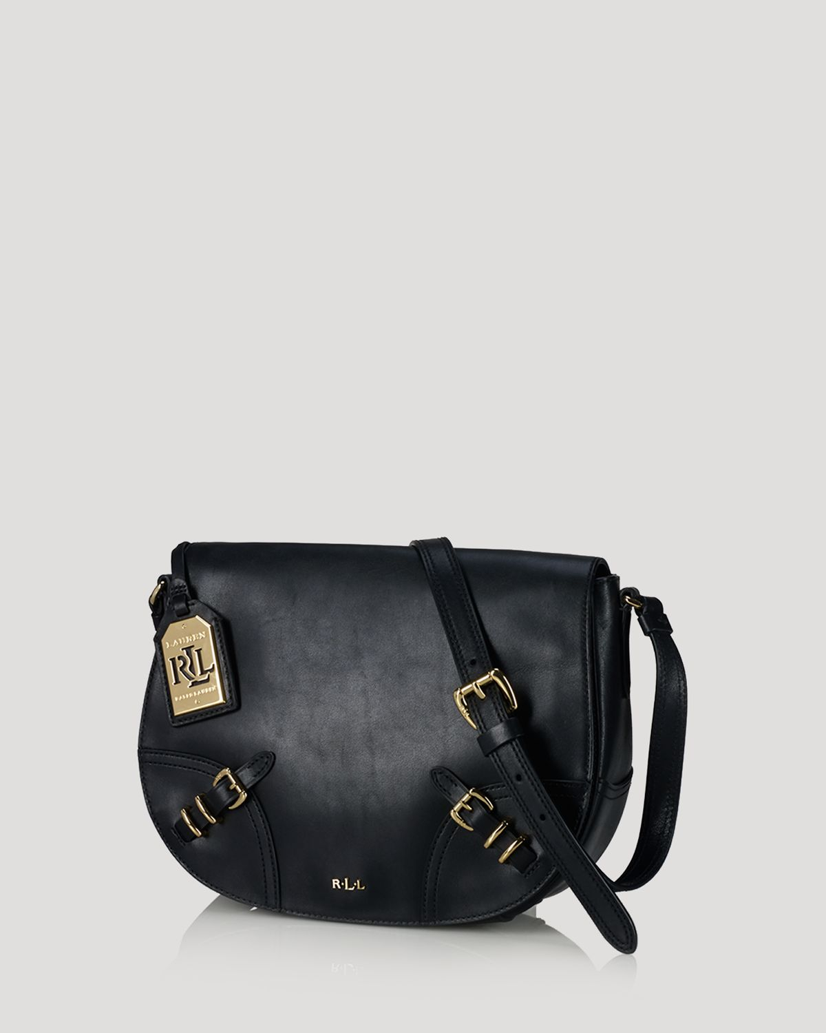 Lyst Ralph Lauren Crossbody Saddle Bag In Black Gallery