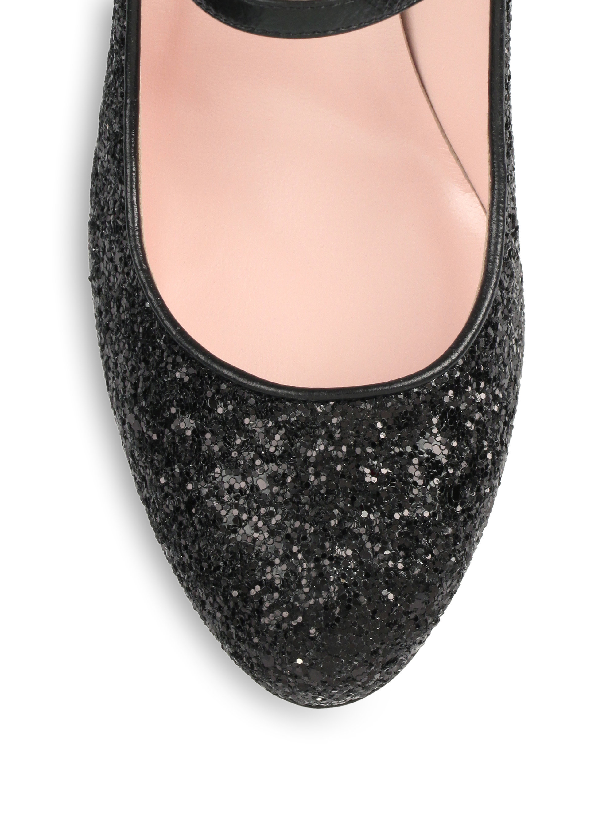 Kate spade new york Angelique Glitter Mary-Jane Pumps in Black | Lyst