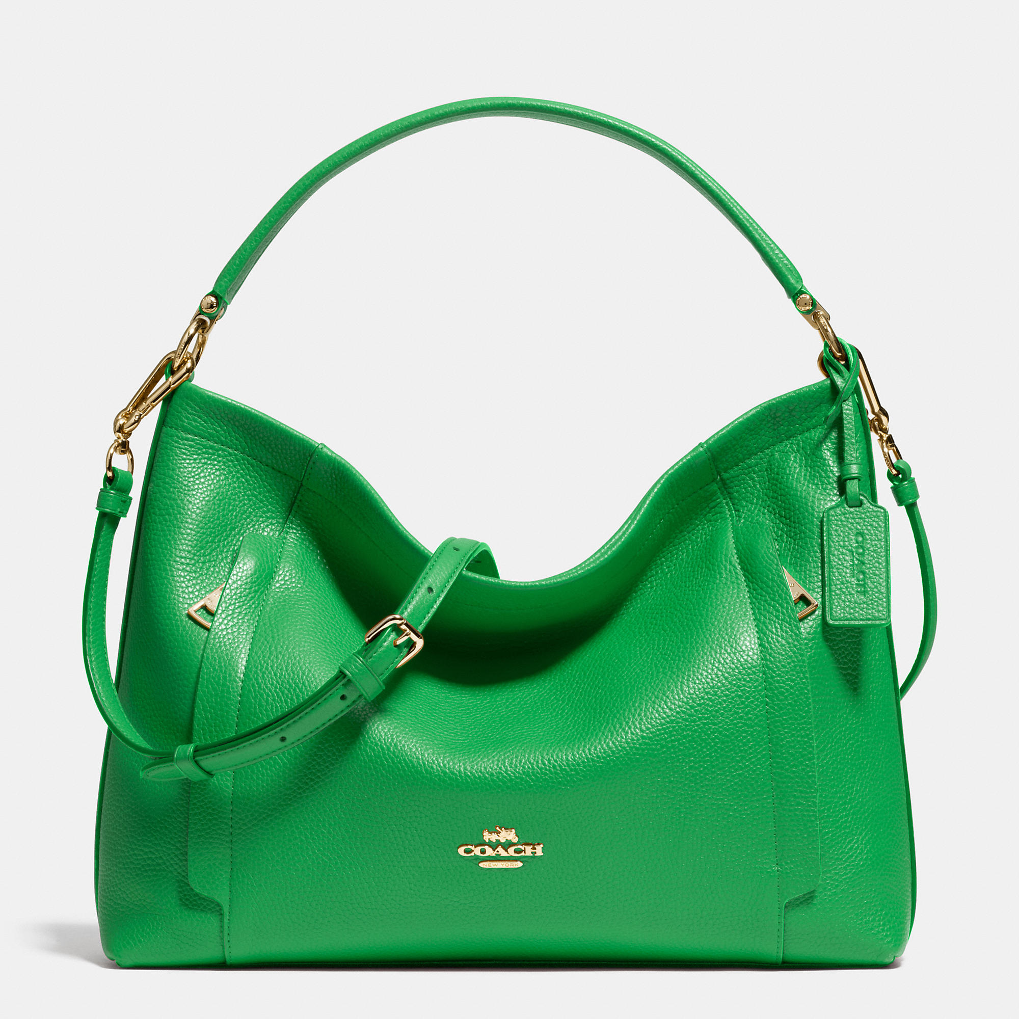 Lyst Coach Scout Hobo In Pebble Leather Green Gallery Women S Coach Scout