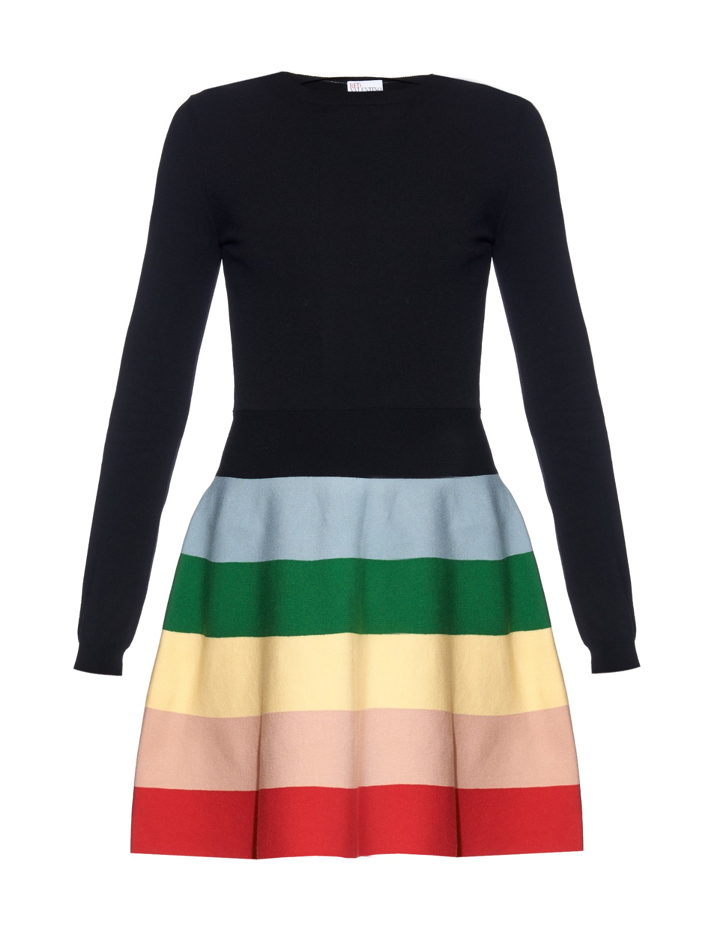 Lyst - Red Valentino Rainbow Knitted Dress in Black