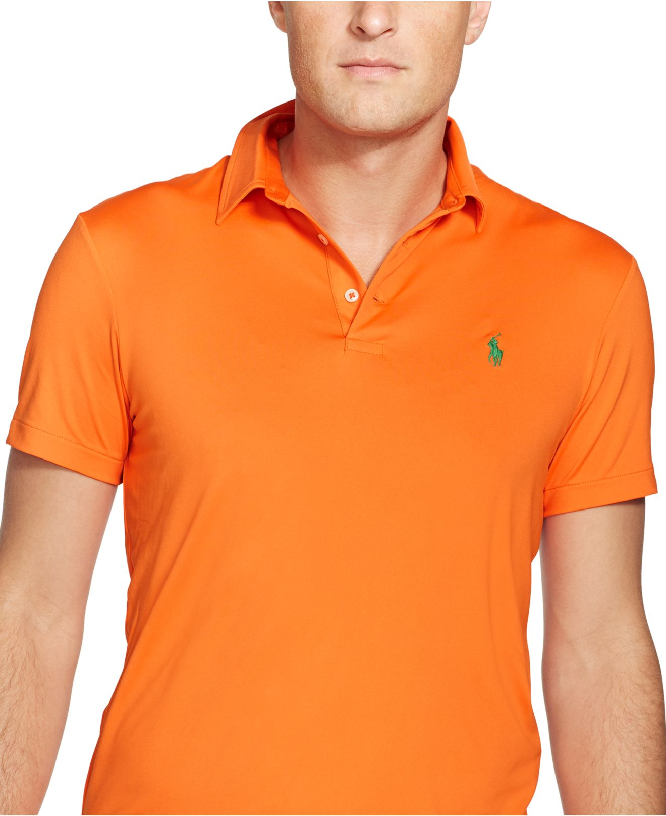 Lyst - Polo ralph lauren Big & Tall Performance Polo Shirt in Orange ...
