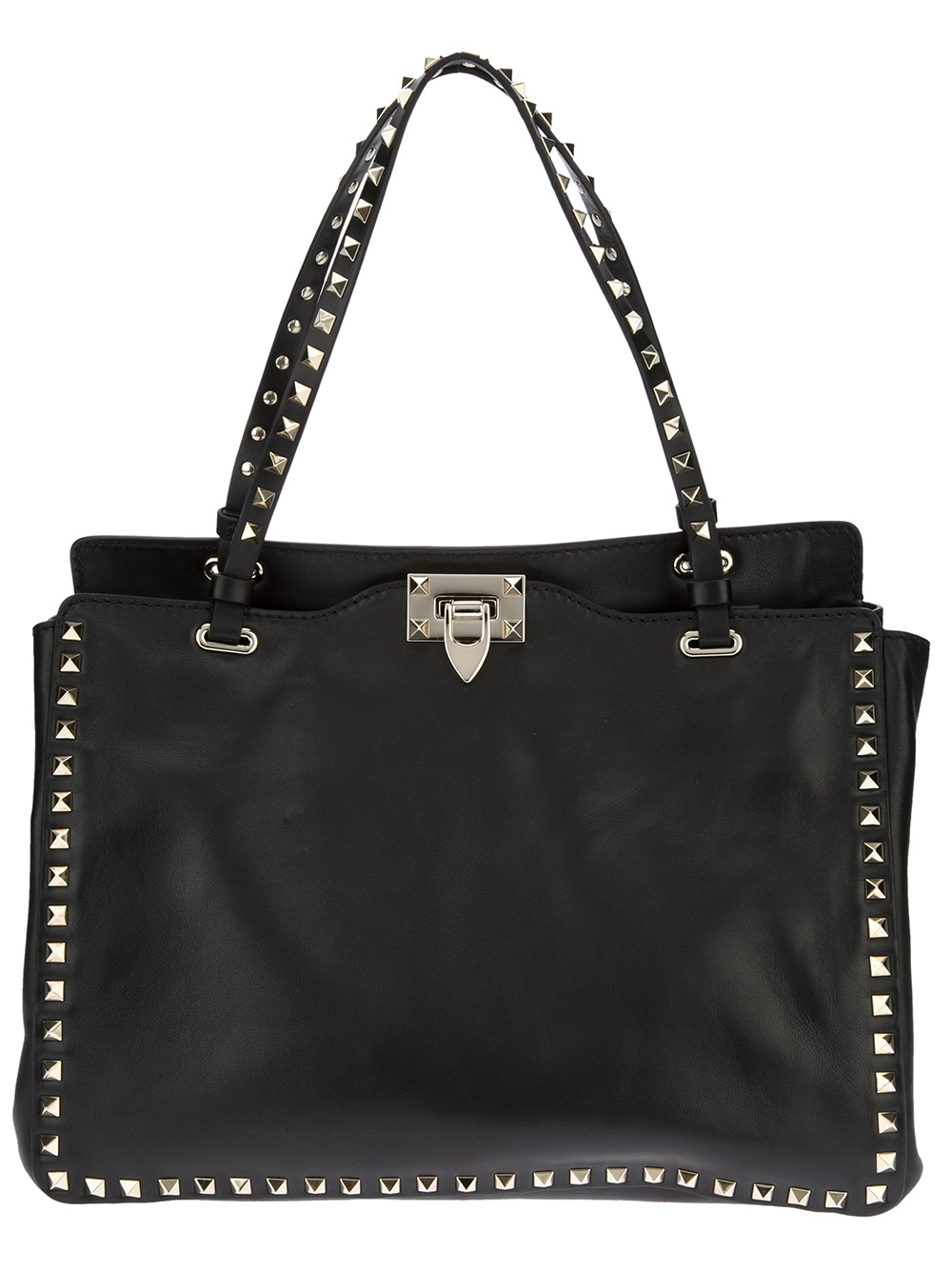 Lyst - Valentino Studded Leather Tote in Black