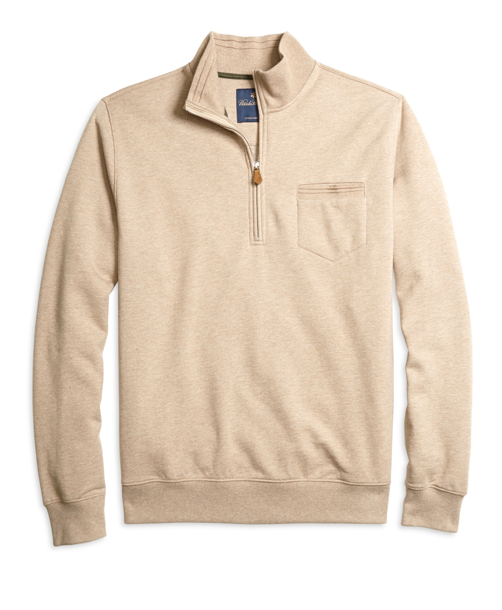 Brooks brothers Solid Half-zip Pullover in Beige for Men (Khaki) - Save ...