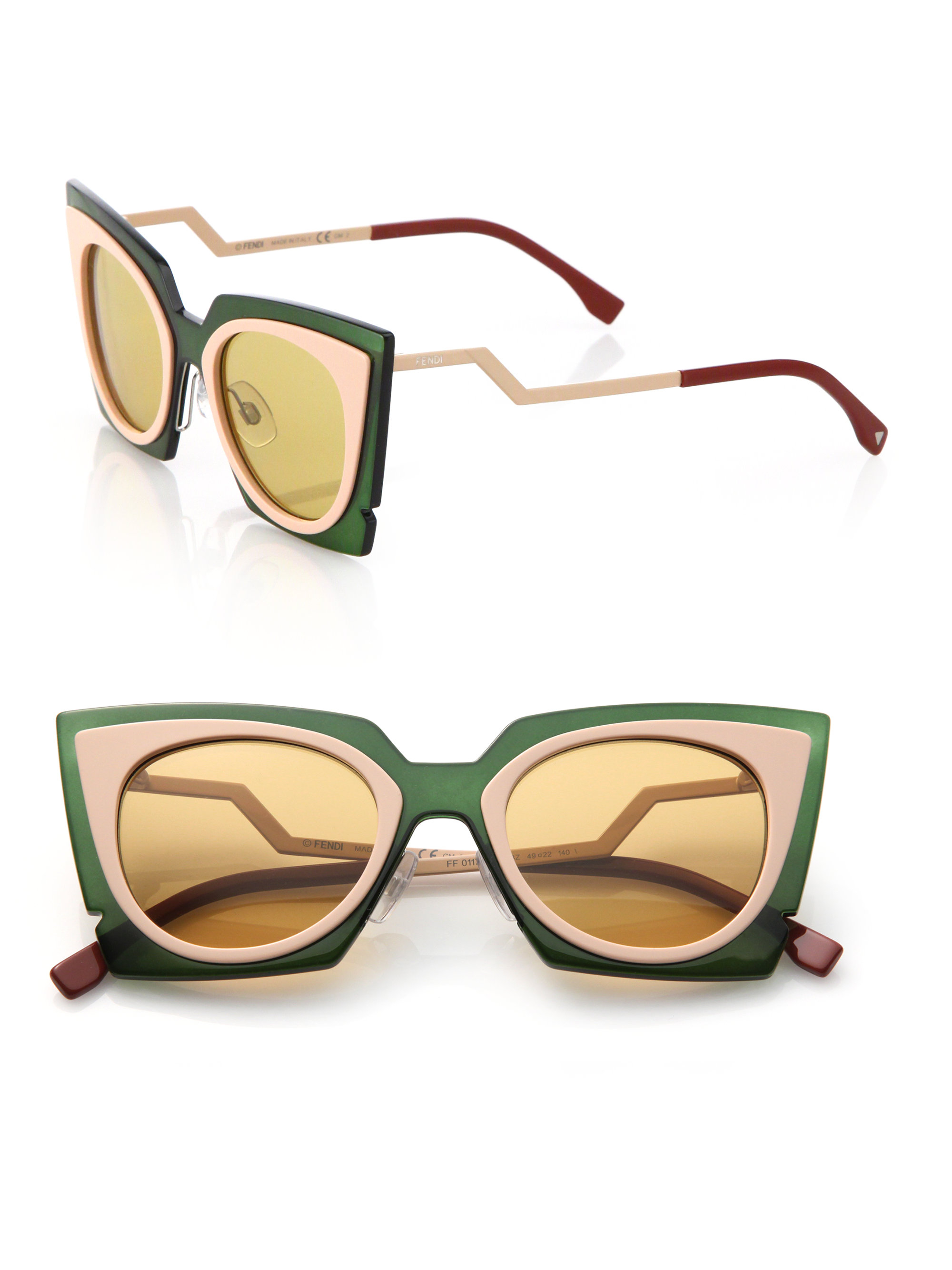 Fendi Zigzag 49mm Cat'seye Sunglasses in Natural Lyst