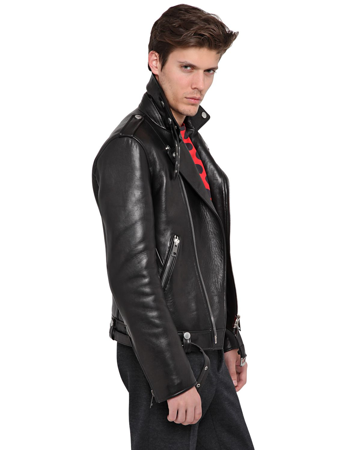 Burberry Prorsum Soft Leather Biker Jacket In Black For Men Lyst Gallery