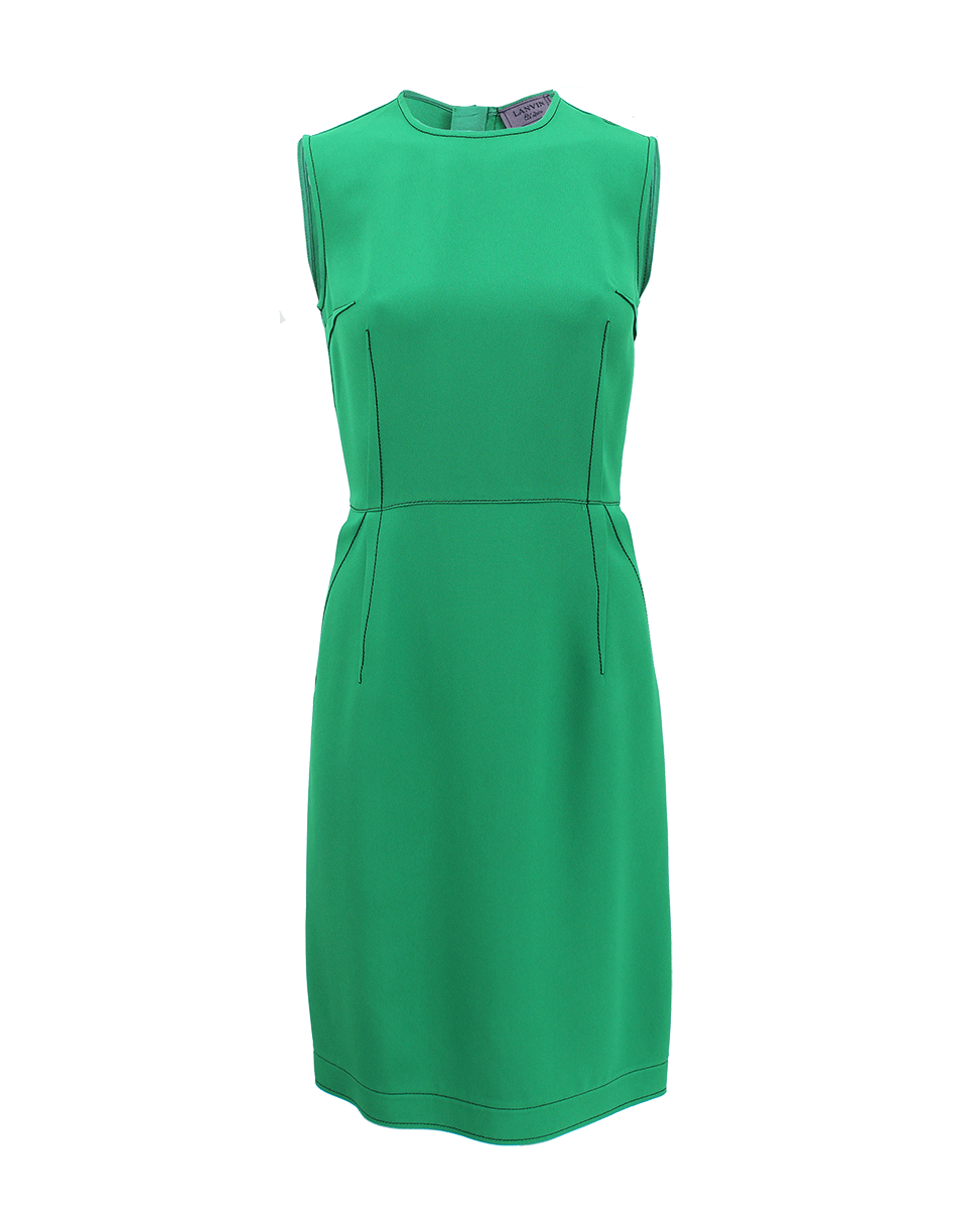 Lyst - Lanvin Green Darted Back Zip Dress in Green