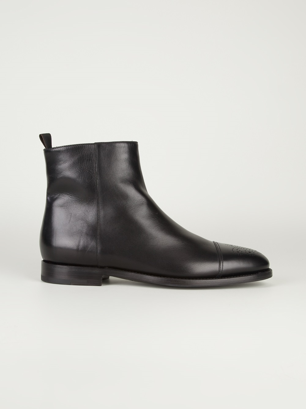 Giorgio armani Giorgio Armani Brogue Detail Boot in Black for Men | Lyst