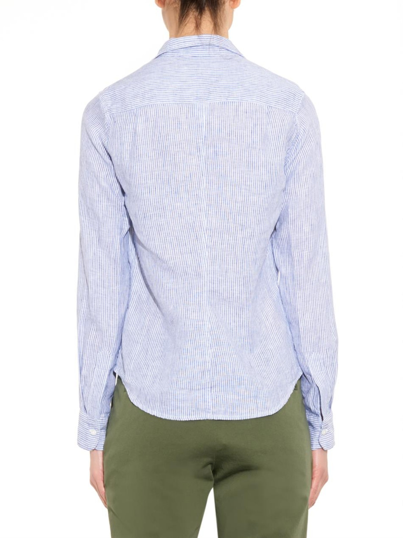 Lyst - Frank & Eileen Barry Striped Linen Shirt in Blue