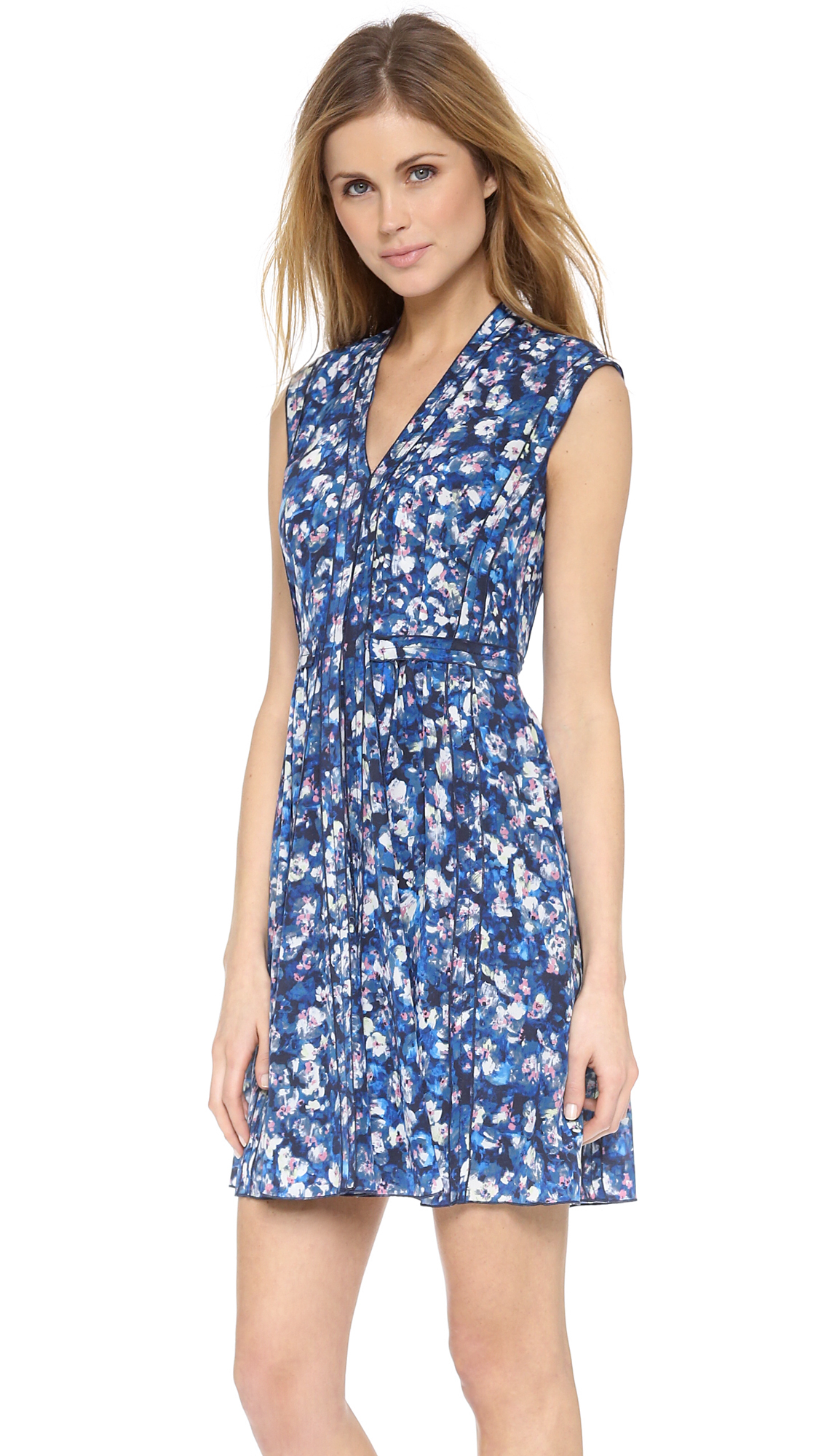 Lyst - Rebecca taylor Dream Flower Dress - Dark Combo in Blue