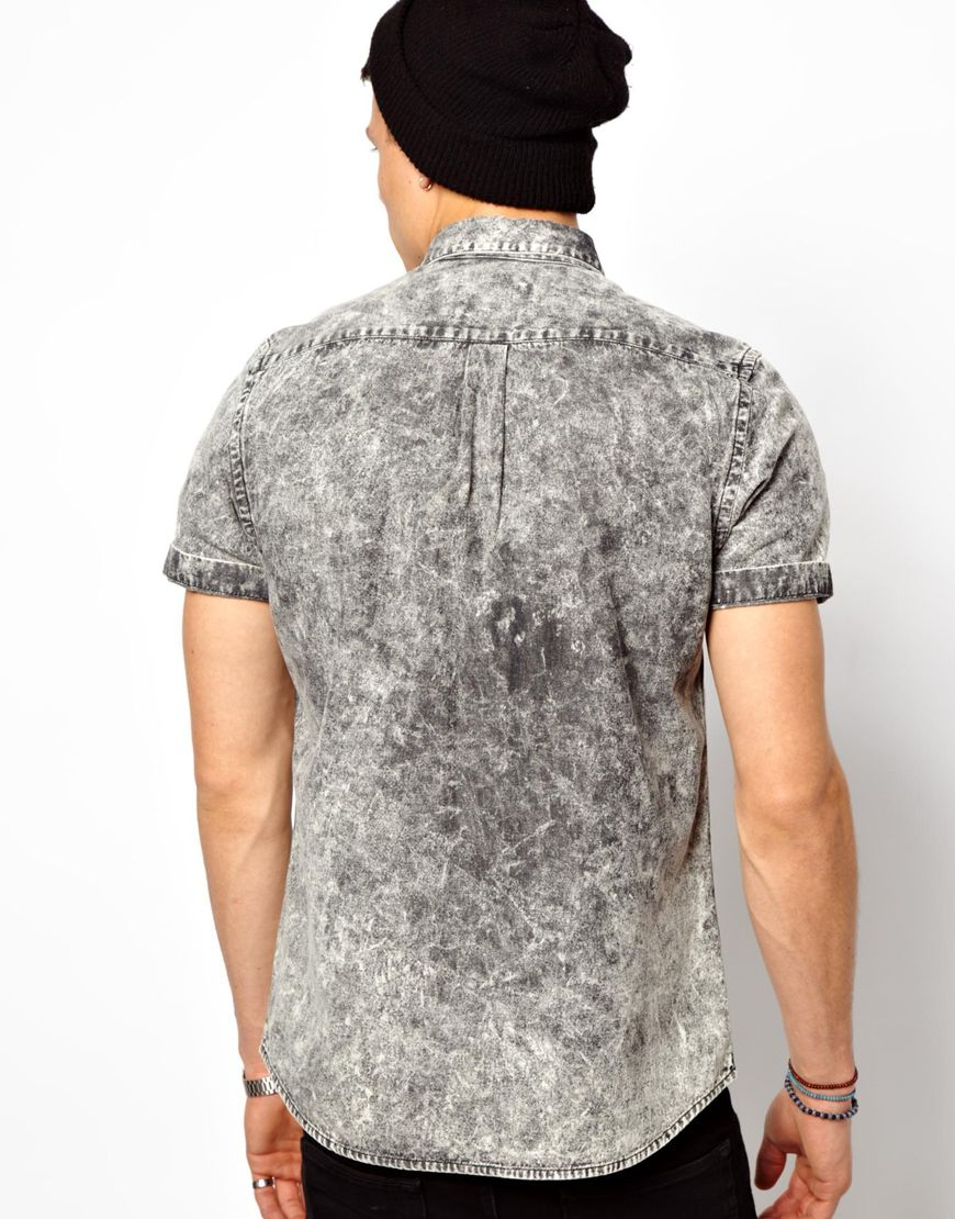 black denim shirt men's