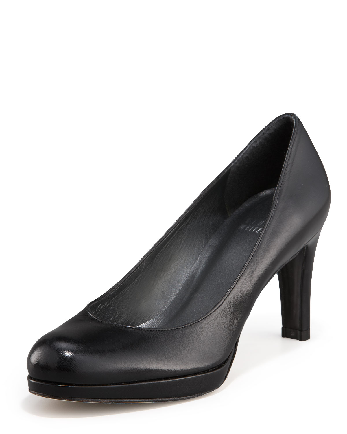 Lyst - Stuart Weitzman Platform Round-toe Pump in Black