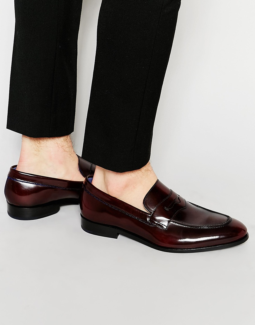 Lyst - Ted baker Zephire Loafers In Dark Red in Brown for Men