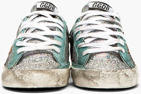 Golden Goose Deluxe Brand Silver Iridescent Scale Super Star Sneakers ...