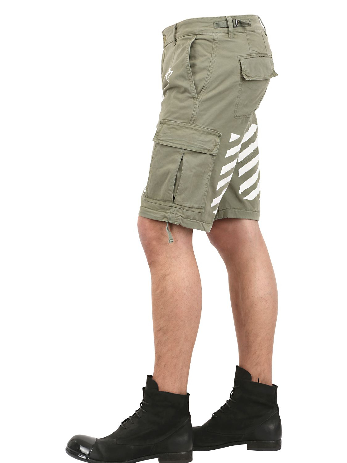 off white cargo shorts