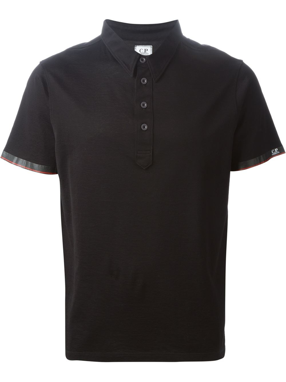 C P Company Short Sleeved Polo Shirt in Black for Men | Lyst