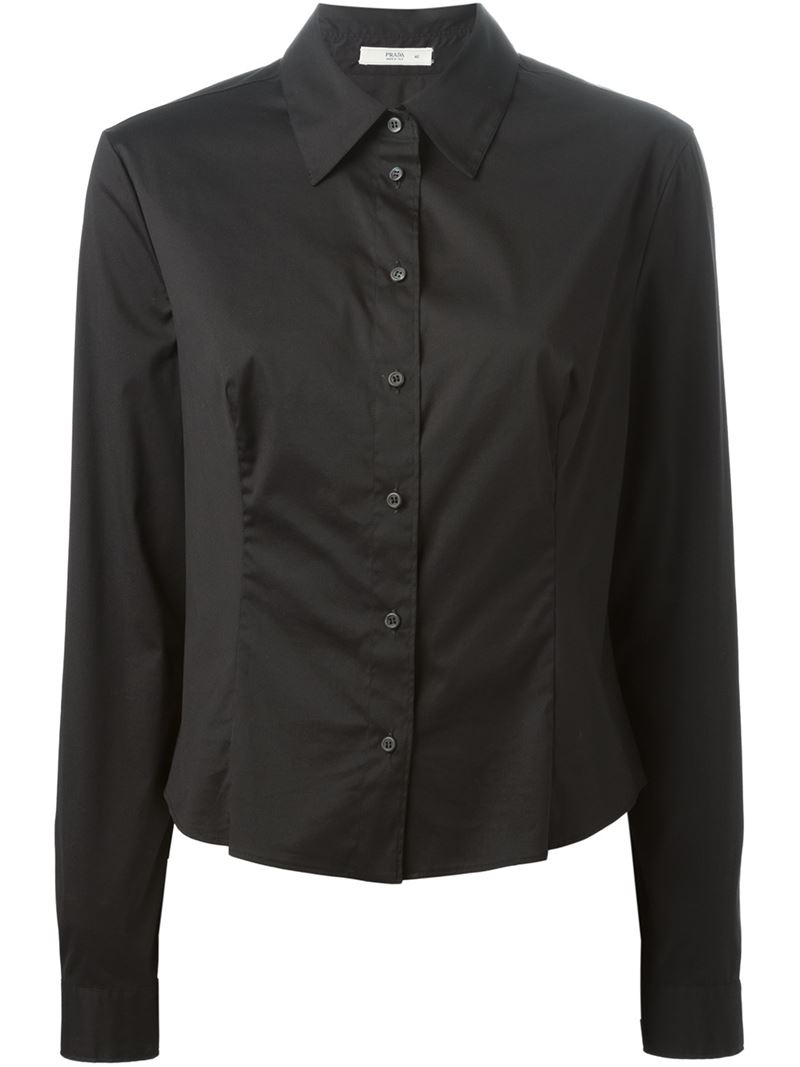 Prada Classic Shirt in Black | Lyst