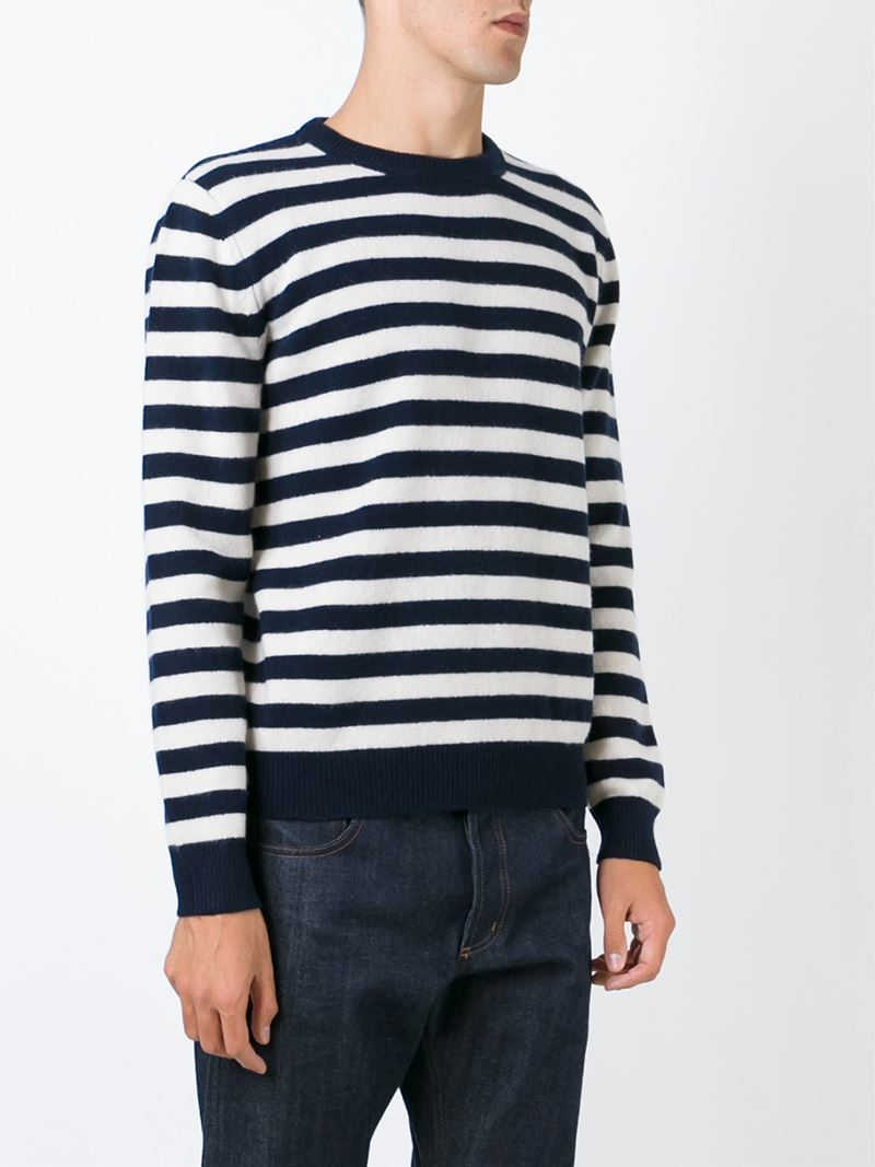 Lyst - A.P.C. Striped Sweater in Blue for Men