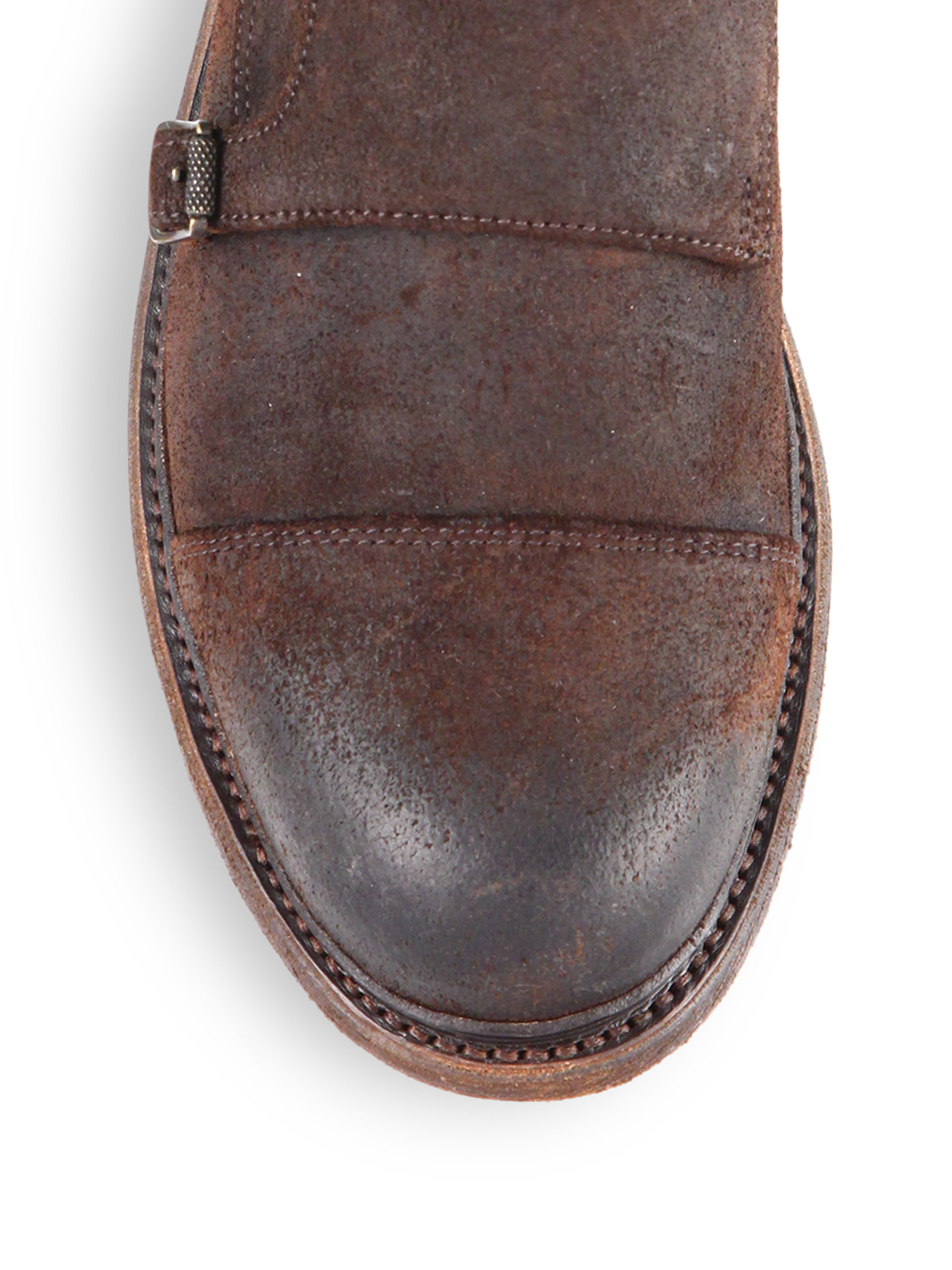 Lyst - Frye Jack Waxed Suede Double Monk-strap Chukka Boots in Brown ...