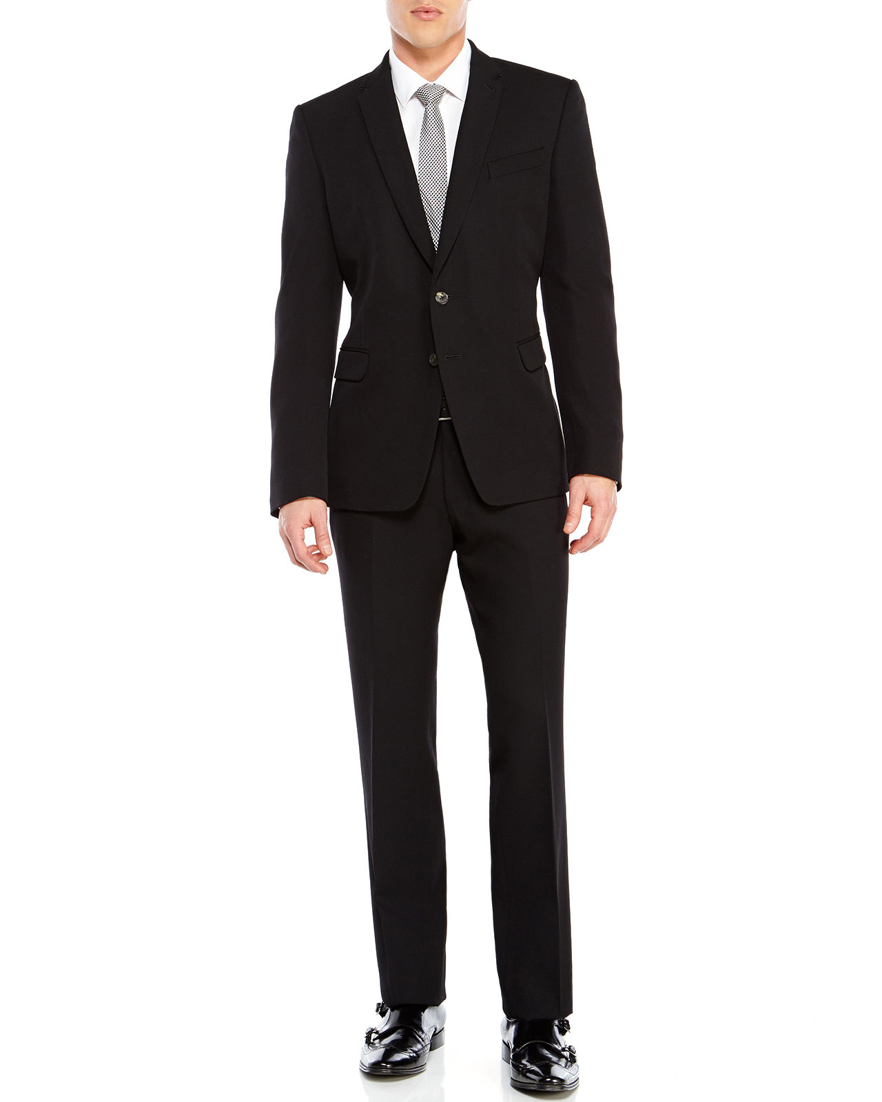 Dries van noten Black Two-Button Suit in Black for Men | Lyst