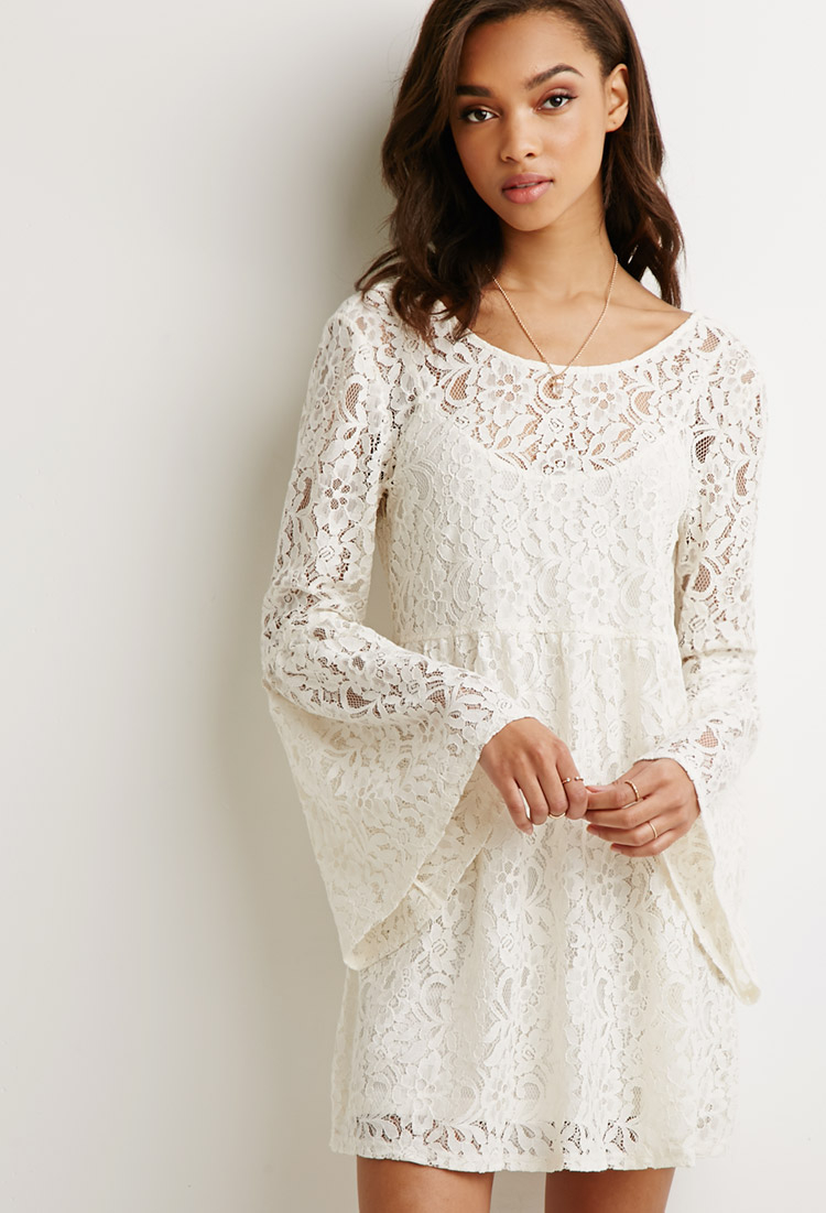 forever 21 white long sleeve dress