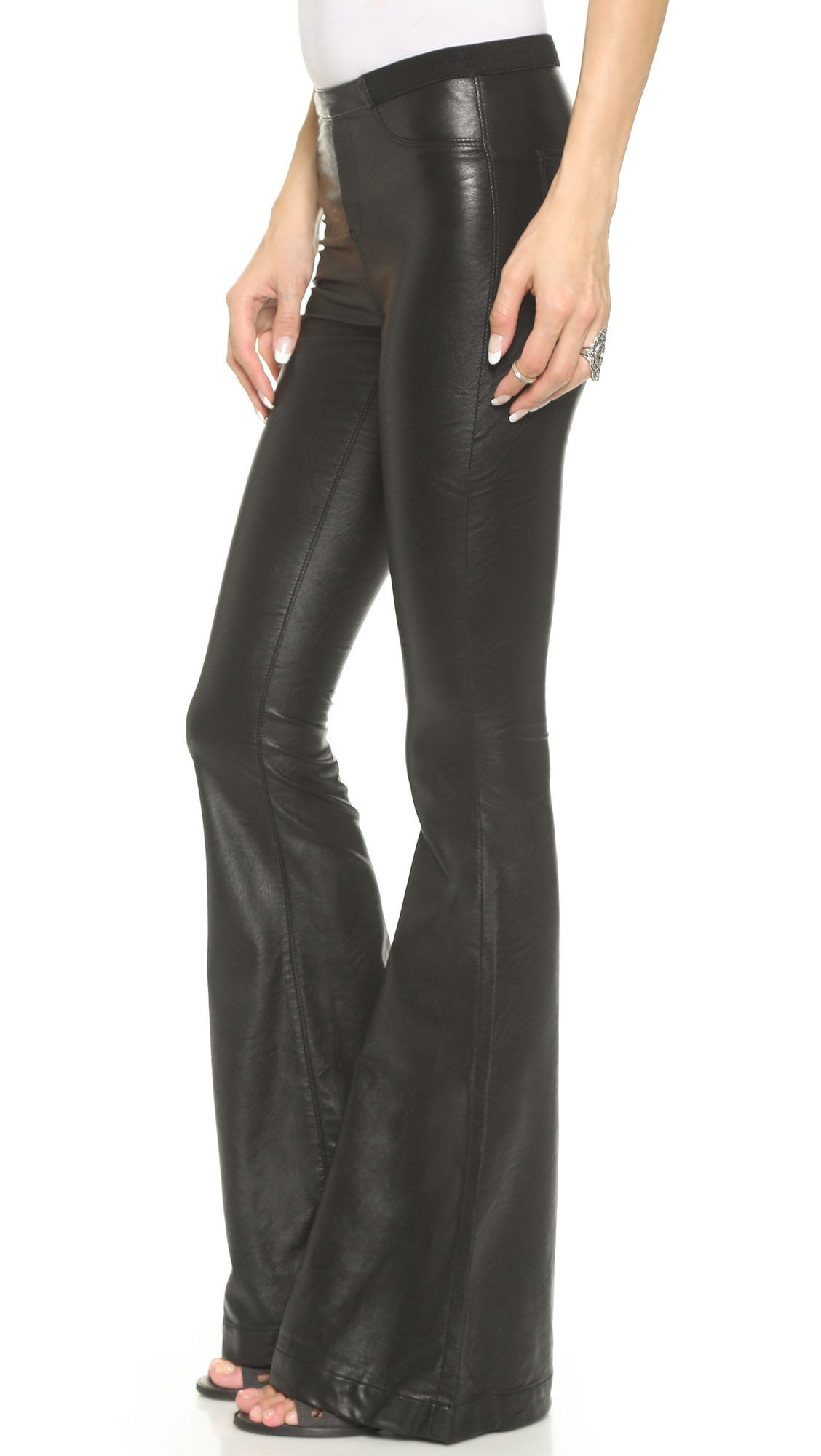 Blank nyc Faux Leather Flare Pants in Black | Lyst