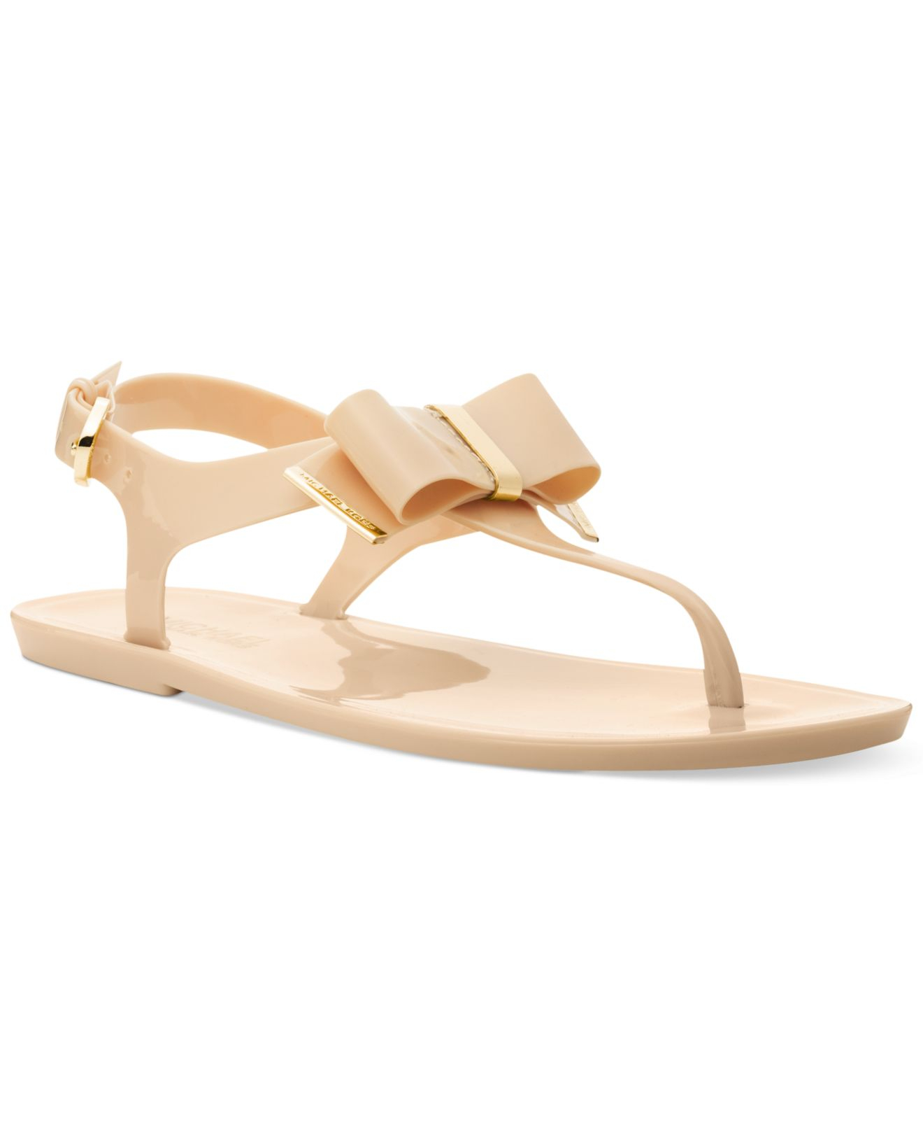 Michael kors Michael Kayden Jelly Thong Sandals in Natural | Lyst