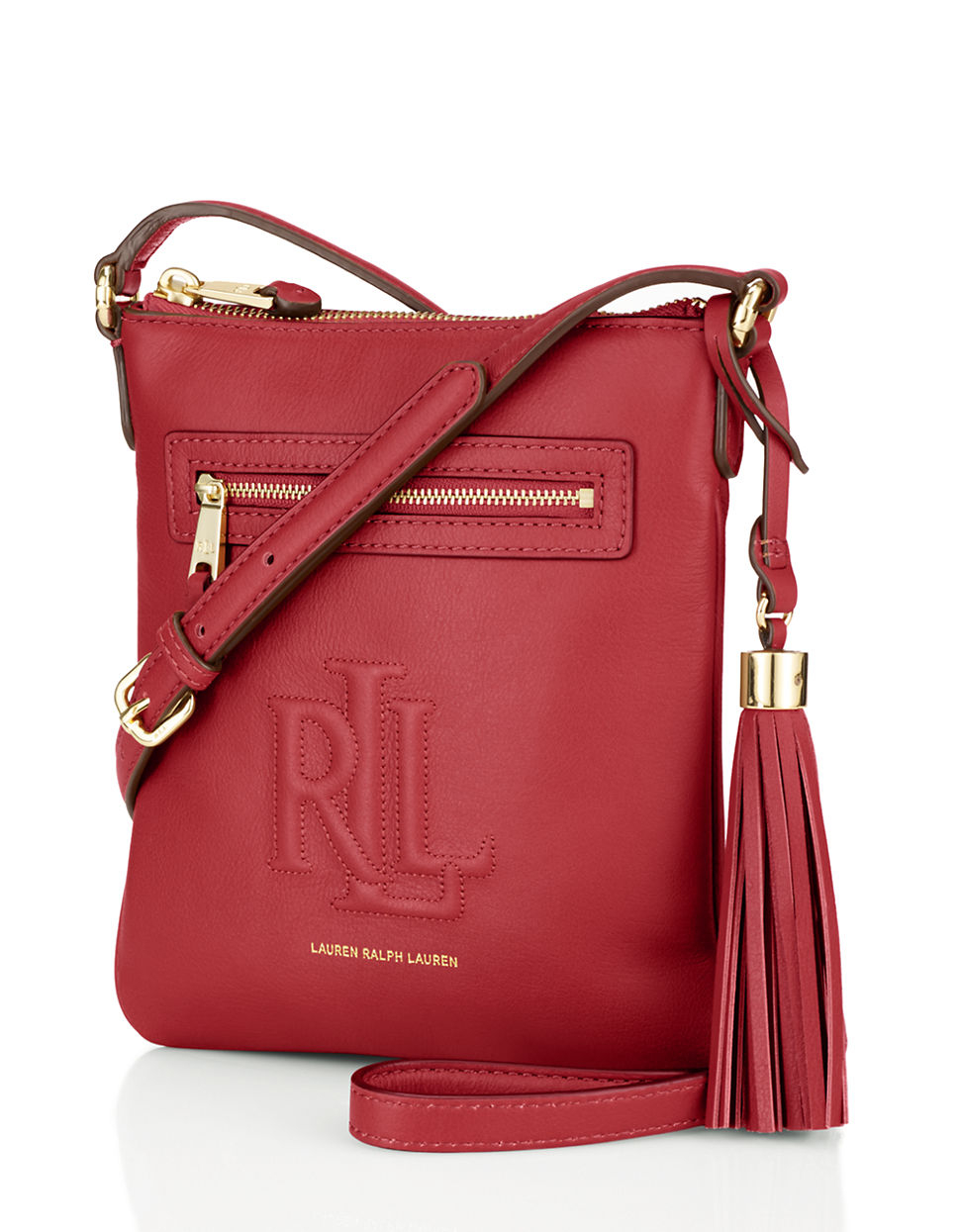 Lyst - Lauren by ralph lauren Leather Crossbody Bag in Red