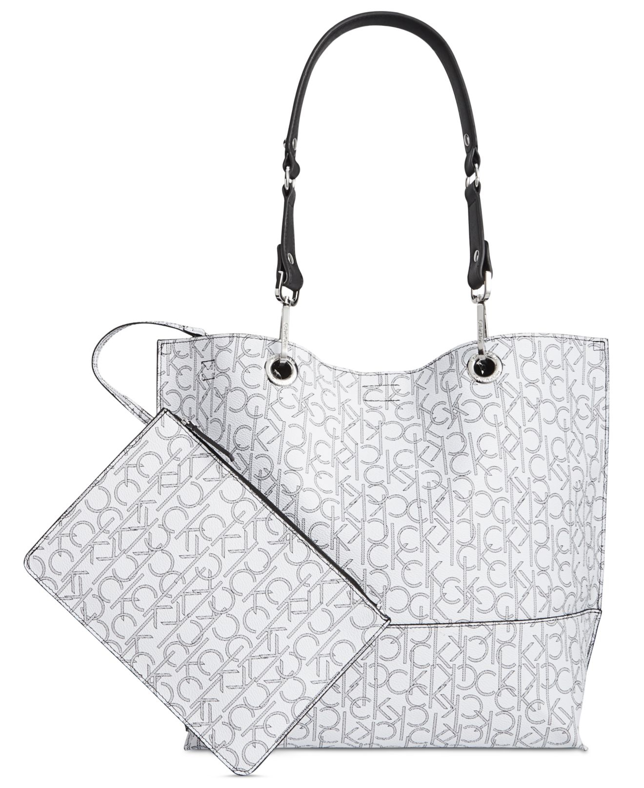 Lyst Calvin Klein Signature Reversible Tote With Pouch In White Gallery