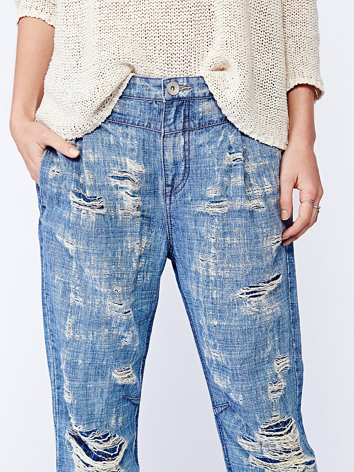 free people tapered baggy boyfriend jeans