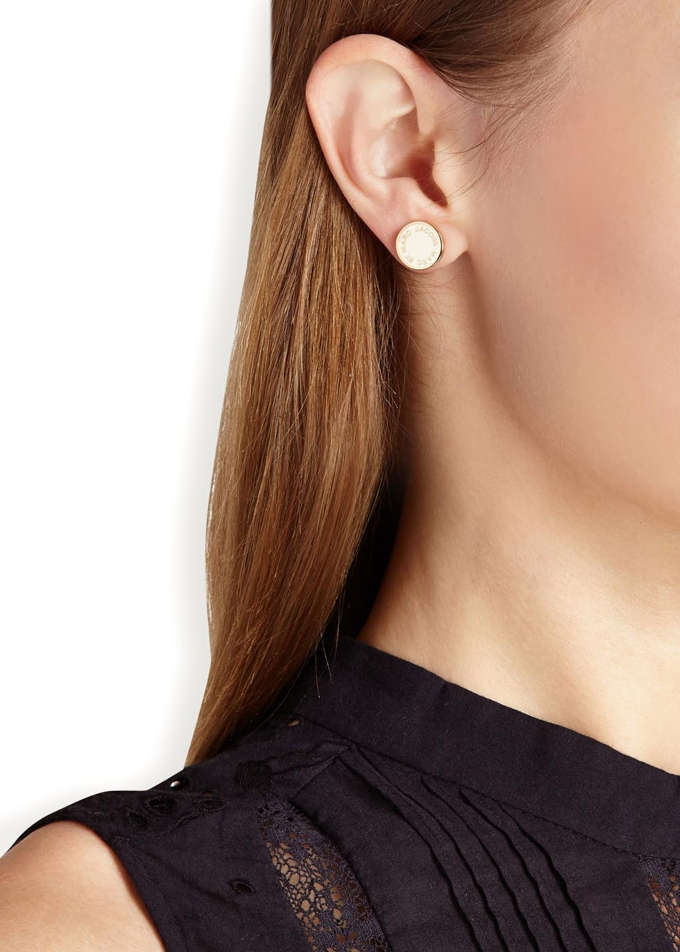 Marc By Jacobs Logo Disc Stud Earrings Best All Earring Marc By Jacobs Logo Disc O Cream Enamel Stud Earrings In