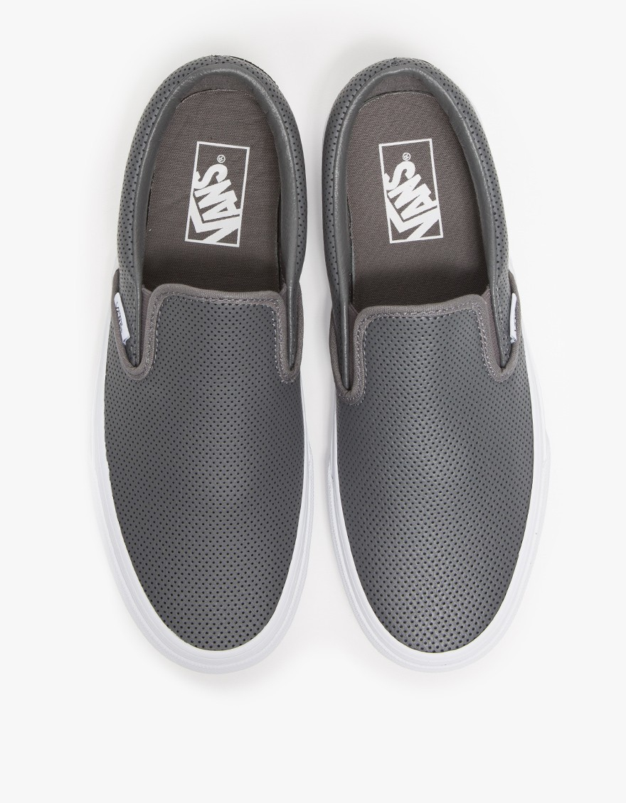 silver leather slip on vans silver leather slip on vans