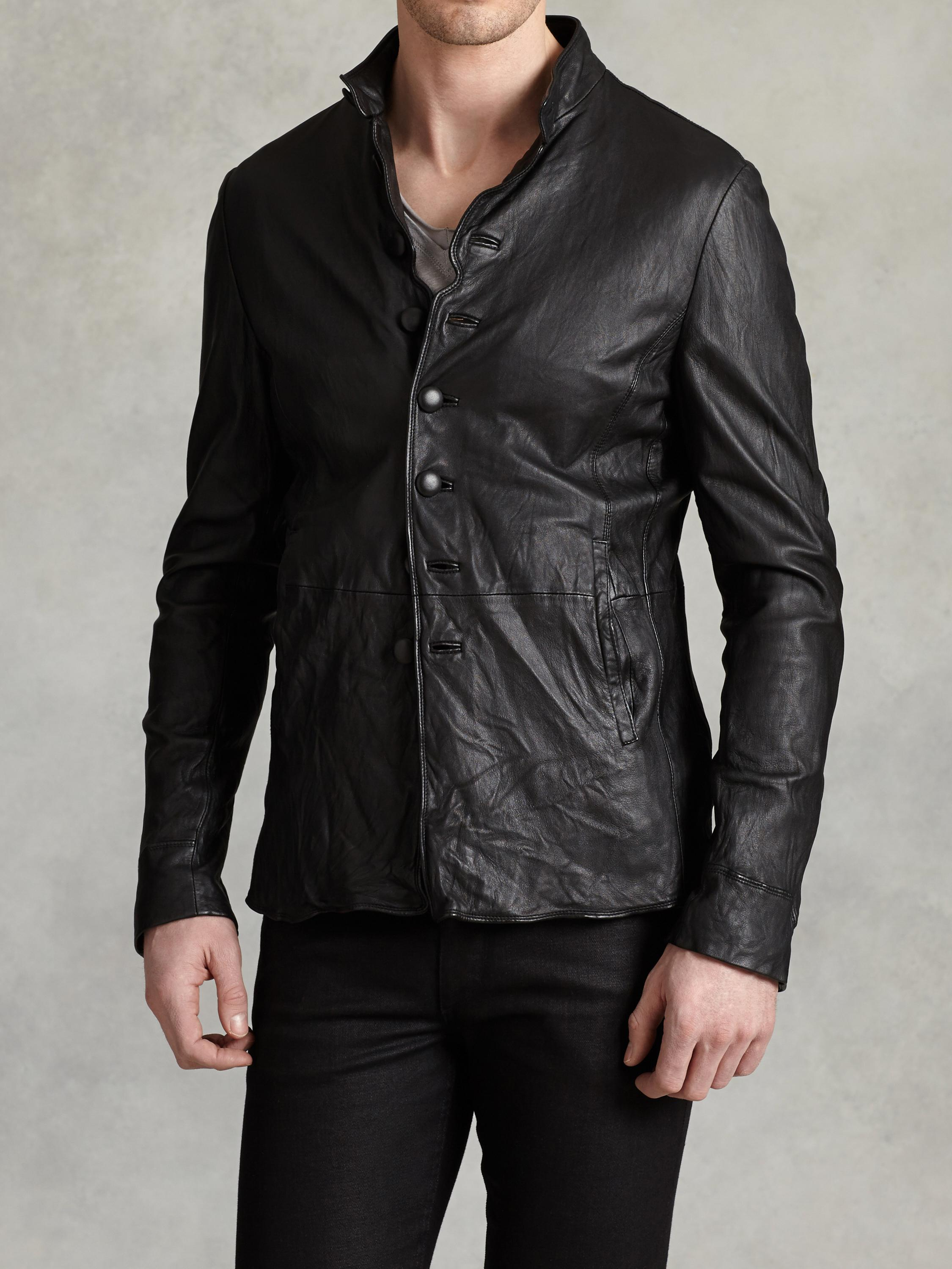Lyst - John Varvatos Lambskin Leather Jacket in Black for Men