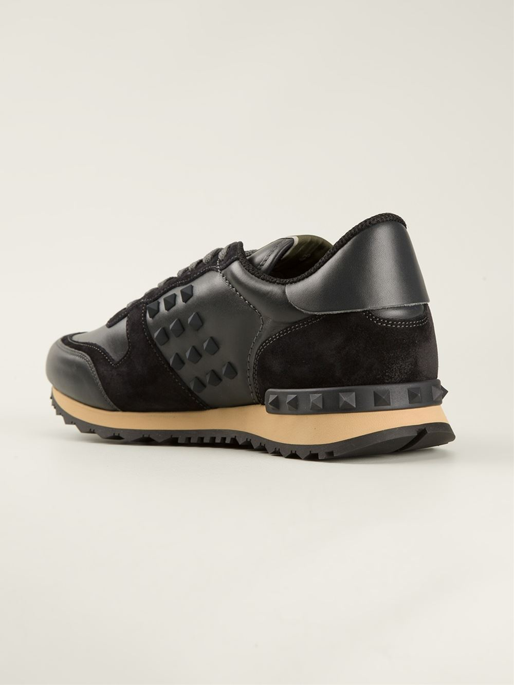 Lyst - Valentino Lace-Up Sneakers in Black for Men