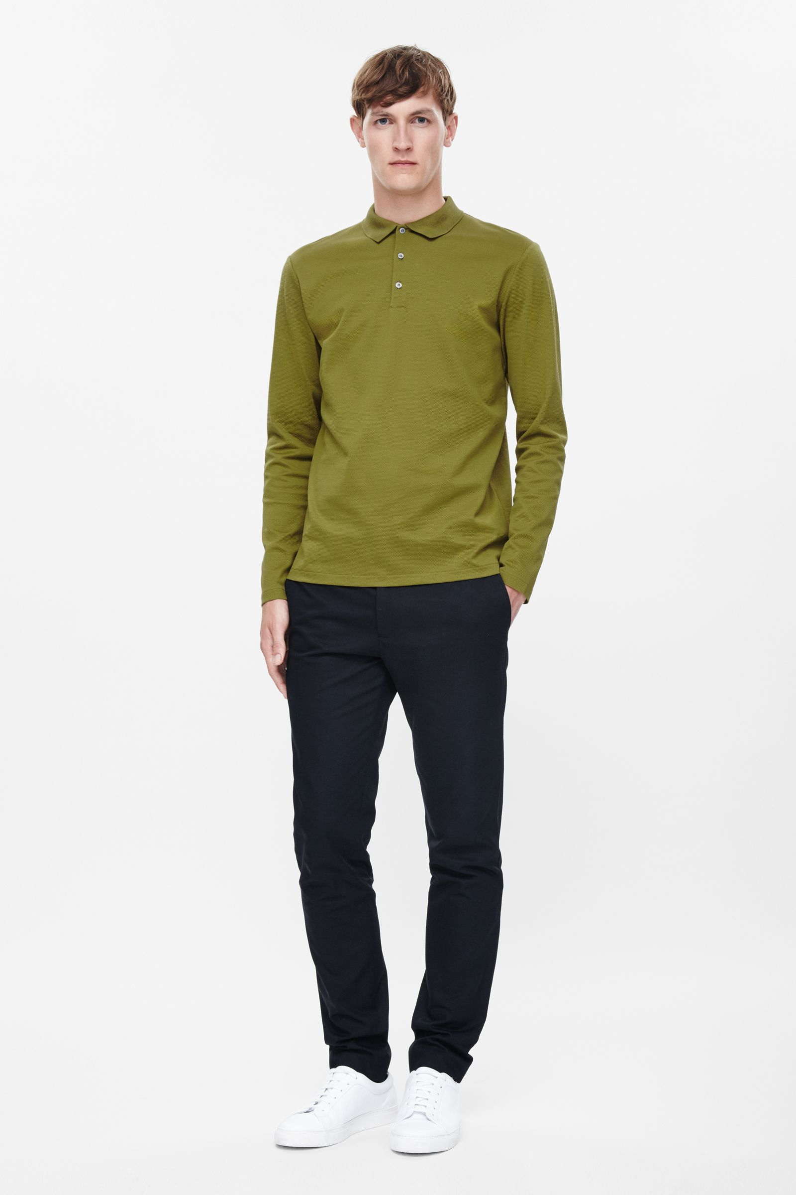 Cos | Green Textured Polo Shirt for Men | Lyst