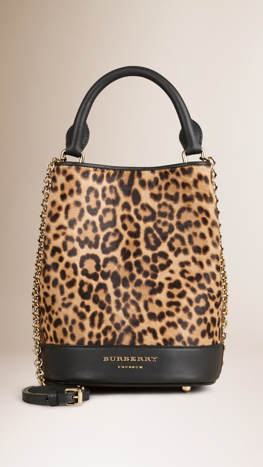 Lyst - Burberry The Small Bucket Bag In Animal Print Calfskin