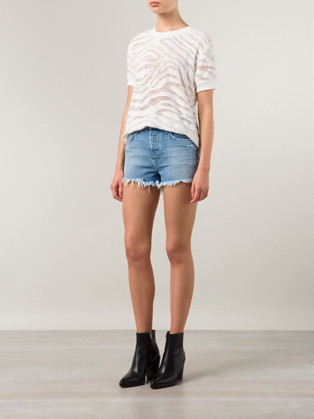 Ksubi Distressed Jeans Shorts in Blue | Lyst