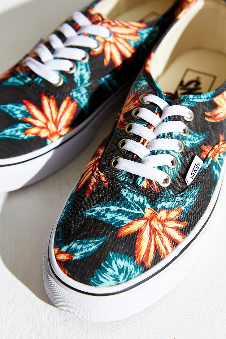 Vans Authentic Vintage Aloha Sneaker In Black Lyst vans authentic vintage aloha sneaker in black lyst