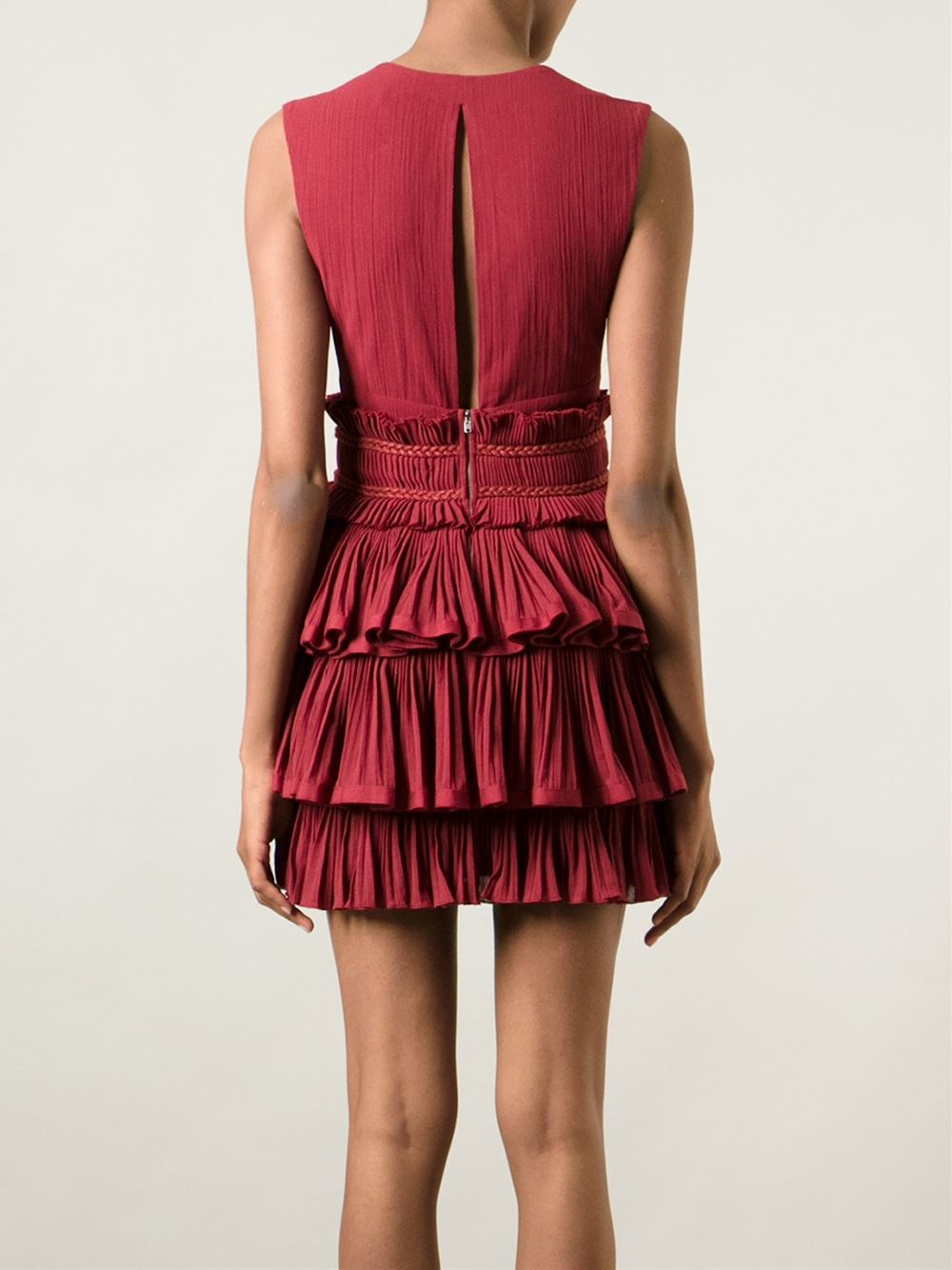 Lyst - Isabel Marant Tiered Ruffled Dress in Red