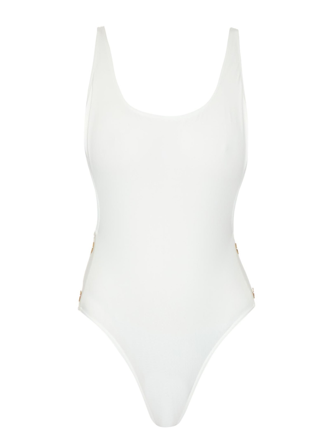 Lyst - Thapelo Paris Karlie Button-Detail Scoop-Side Swimsuit in White
