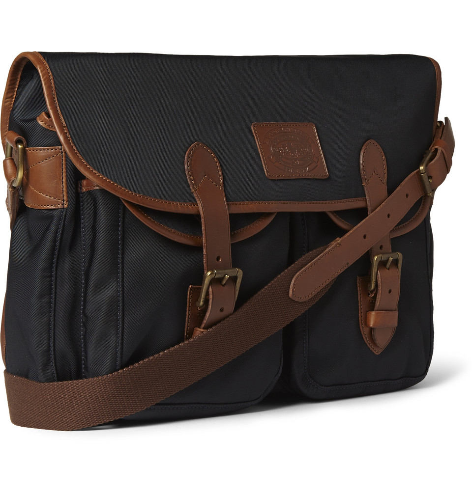 Lyst - Polo Ralph Lauren Leather-Trimmed Canvas Messenger Bag in Blue ...