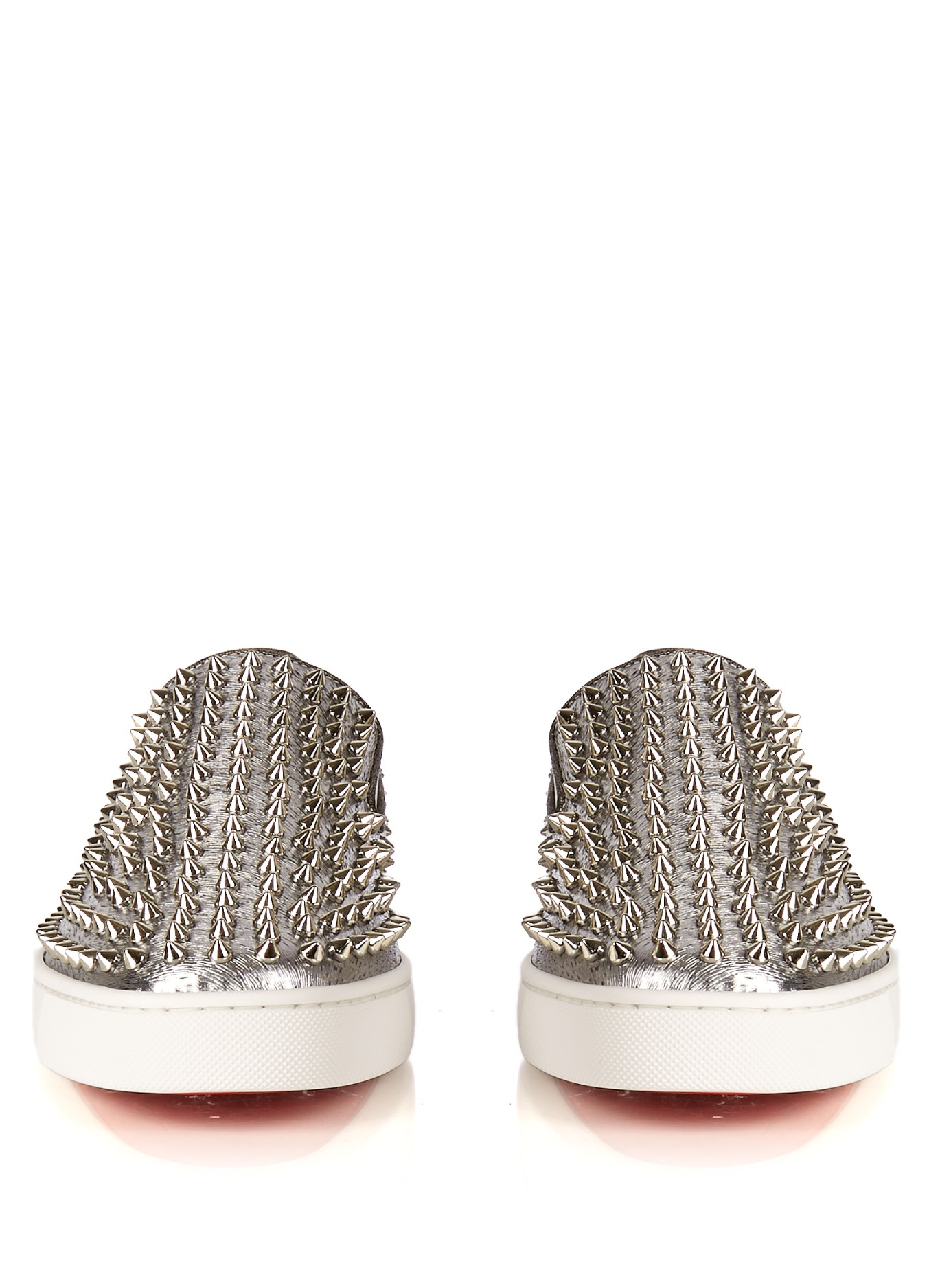 christian louboutin lace spike-embellished flats, replica louis ...