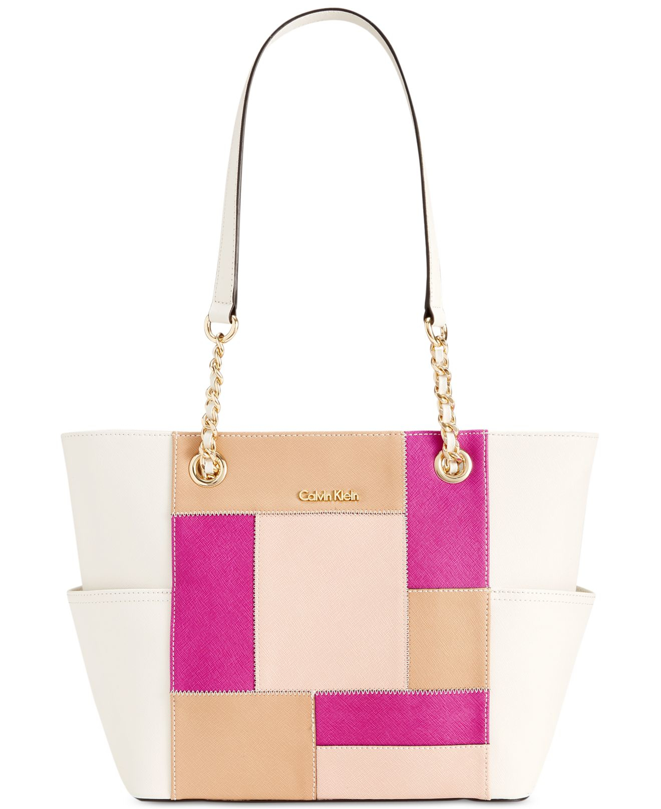 Lyst Calvin Klein Patchwork Saffiano Leather Tote Gallery