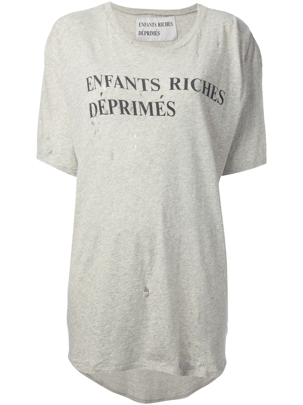 Lyst - Enfants Riches Deprimes Distressed Oversized T-Shirt in Gray