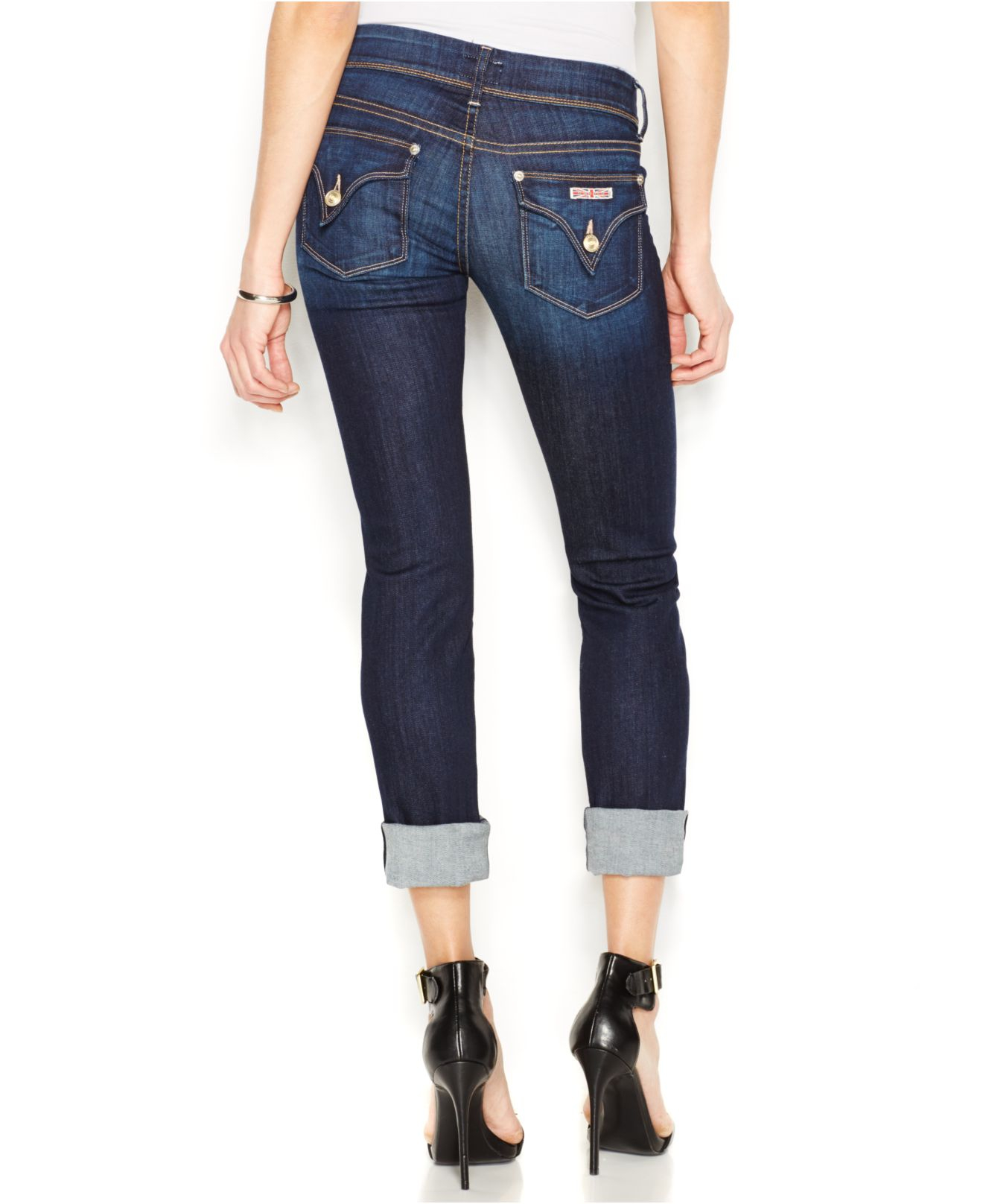 Lyst - Hudson jeans Ginny Straight-leg Slim-fit Crop Jeans in Blue