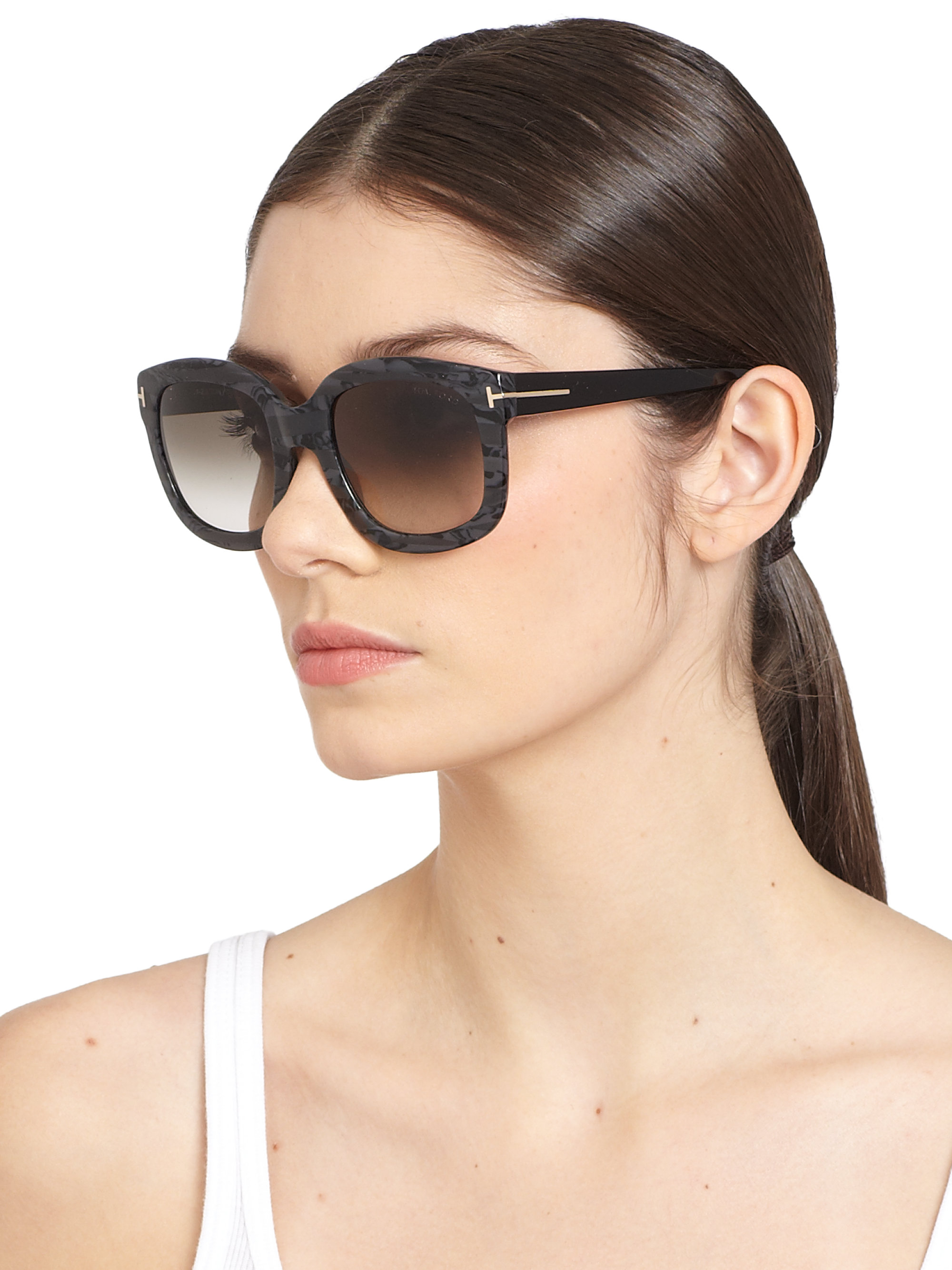 Lyst Tom Ford Christophe 53mm Oversized Square Sunglasses In Black 