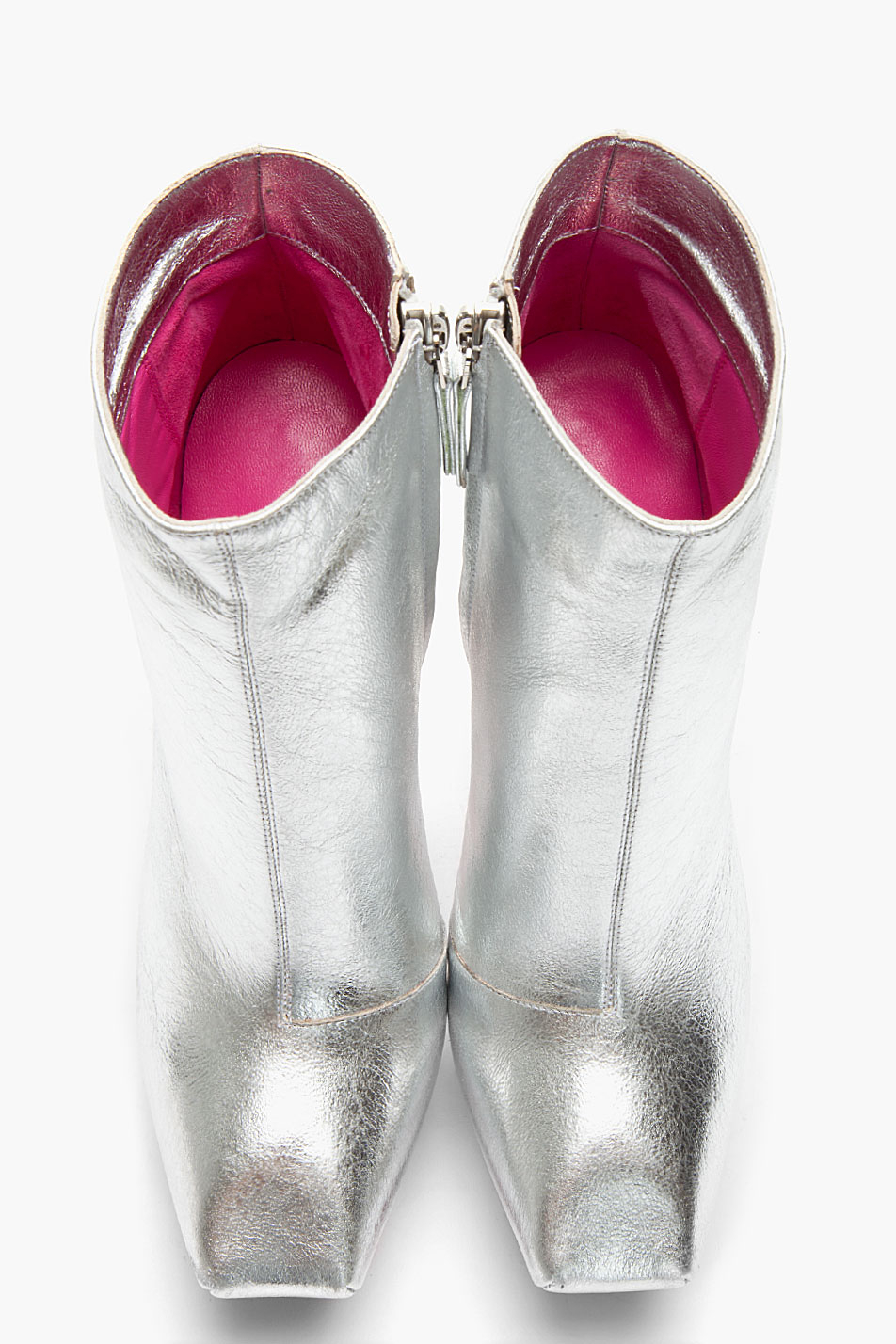 Lyst Versus Metallic Silver Mirroredheel Leather Boots in Metallic