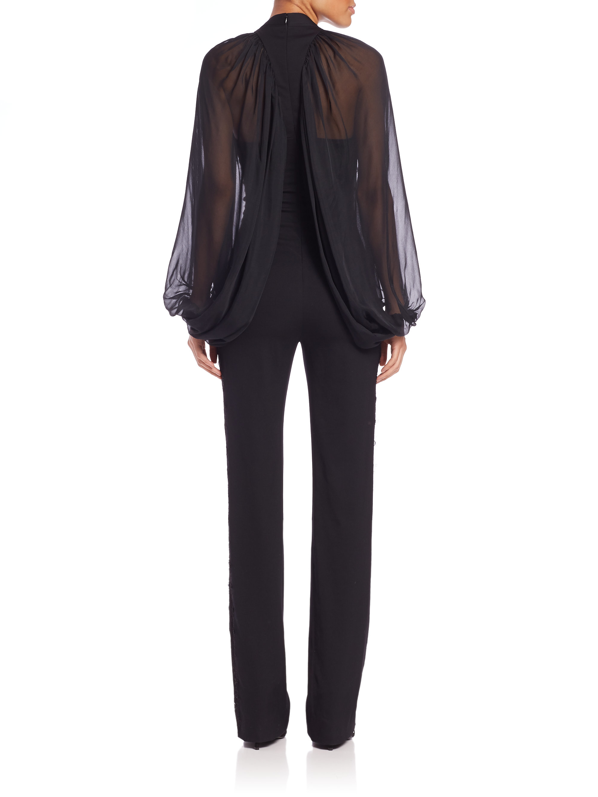 Lyst Tamara Mellon Tuxedo Jumpsuit in Black